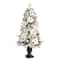 4ft. Pre-Lit Flocked Artificial Christmas Tree in Decorative Urn, Warm White Lights